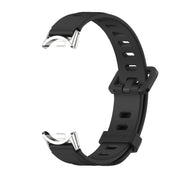 For Xiaomi Smart Band 10 / 9 / 8 Mijobs Flat Hole Breathable Silicone Watch Band(Black+Silver)