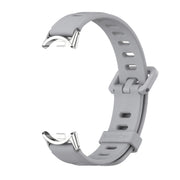 For Xiaomi Mi Band 8 / 9 / 9 NFC Mijobs Flat Hole Breathable Silicone Watch Band(Grey+Silver)