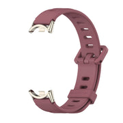 For Xiaomi Mi Band 8 / 9 / 9 NFC Mijobs Flat Hole Breathable Silicone Watch Band(Wine Red+Light Gold)