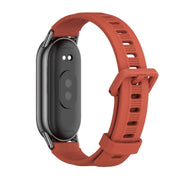For Xiaomi Mi Band 8 / 9 / 9 NFC Mijobs Flat Hole Breathable Silicone Watch Band(Orange+Black)