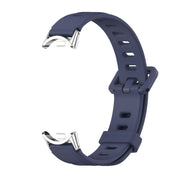 For Xiaomi Mi Band 8 / 9 / 9 NFC Mijobs Flat Hole Breathable Silicone Watch Band(Midnight Blue+Silver)