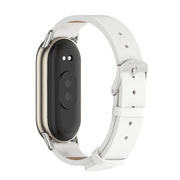 For Xiaomi Smart Band 10 / 9 / 8 Mijobs Microfiber PU Leather Watch Band(White Silver)