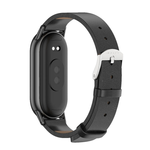 For Xiaomi Smart Band 10 / 9 / 8 Mijobs Microfiber PU Leather Watch Band(Black)