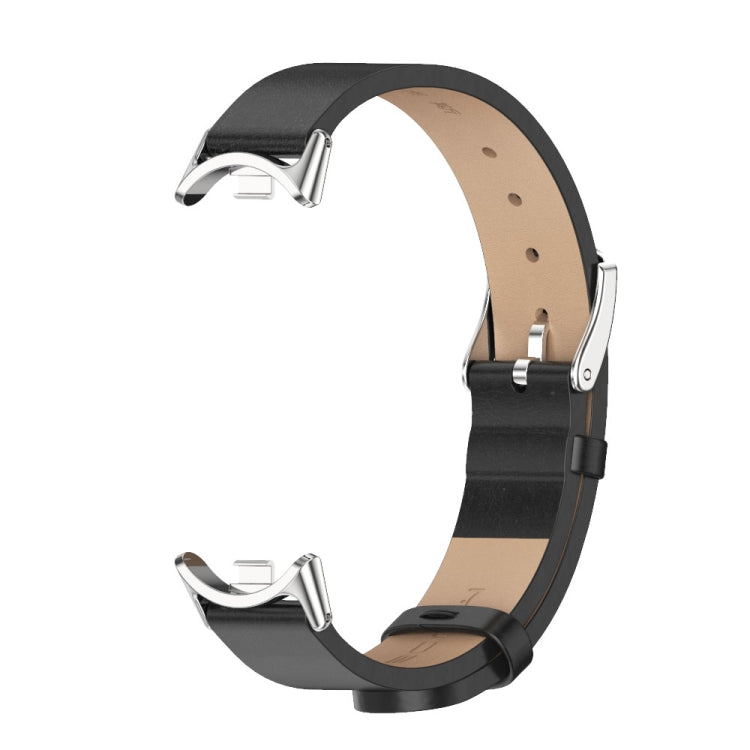 For Xiaomi Mi Band 8 / 9 / 9 NFC Mijobs Microfiber PU Leather Watch Band(Black Silver)