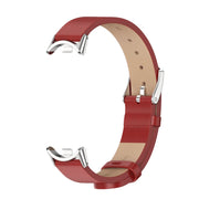 For Xiaomi Smart Band 10 / 9 / 8 Mijobs Microfiber PU Leather Watch Band(Red Silver)