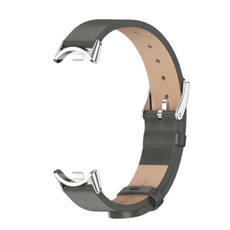 For Xiaomi Smart Band 10 / 9 / 8 Mijobs Microfiber PU Leather Watch Band(Grey Silver)