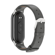 For Xiaomi Smart Band 10 / 9 / 8 Mijobs Microfiber PU Leather Watch Band(Grey Silver)