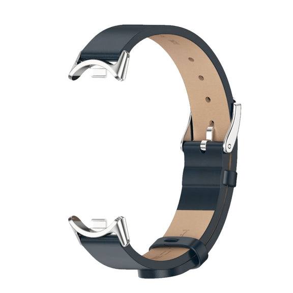 For Xiaomi Mi Band 8 / 9 / 9 NFC Mijobs Microfiber PU Leather Watch Band(Blue Silver)