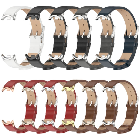 For Xiaomi Smart Band 10 / 9 / 8 Mijobs Microfiber PU Leather Watch Band(Brown Light Gold)