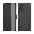 For OPPO A38 4G / A18 4G Twill Texture Side Button Leather Phone Case(Black) - OPPO Cases by PMC TechLife | Online Shopping South Africa | PMC TechLife | Buy Now Pay Later Mobicred