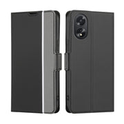 For OPPO A38 4G / A18 4G Twill Texture Side Button Leather Phone Case(Black)