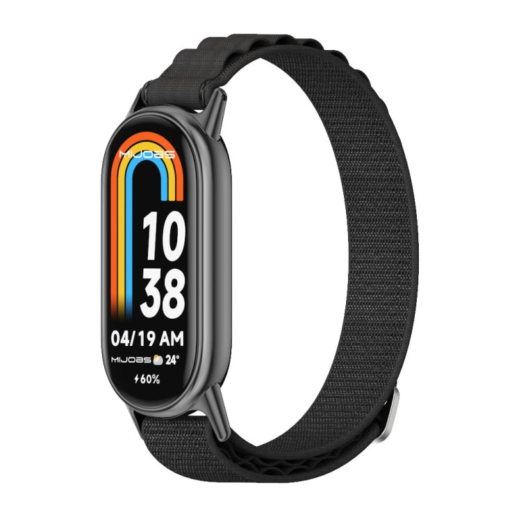 For Xiaomi Mi Band 8 / 9 / 9 NFC Mijobs Nylon Breathable Watch Band(Black)