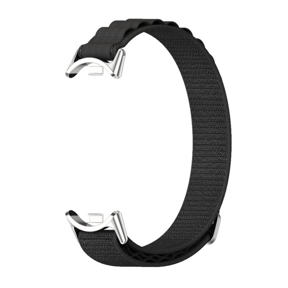 For Xiaomi Mi Band 8 / 9 / 9 NFC Mijobs Nylon Breathable Watch Band(Black Silver)