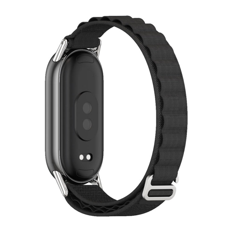 For Xiaomi Mi Band 8 / 9 / 9 NFC Mijobs Nylon Breathable Watch Band(Black Silver)