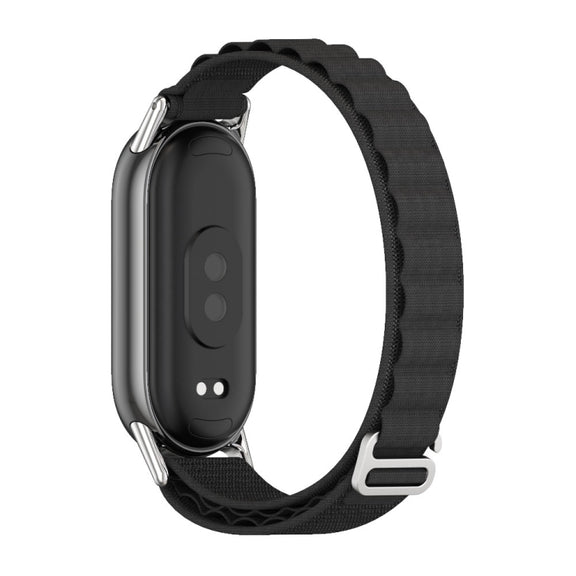 For Xiaomi Mi Band 8 / 9 / 9 NFC Mijobs Nylon Breathable Watch Band(Black Silver)