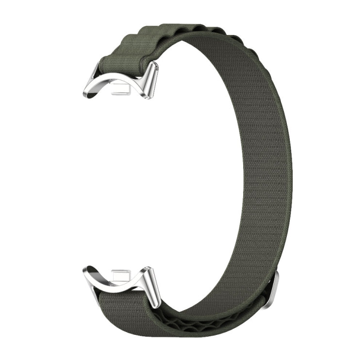 For Xiaomi Mi Band 8 / 9 / 9 NFC Mijobs Nylon Breathable Watch Band(Green Silver)