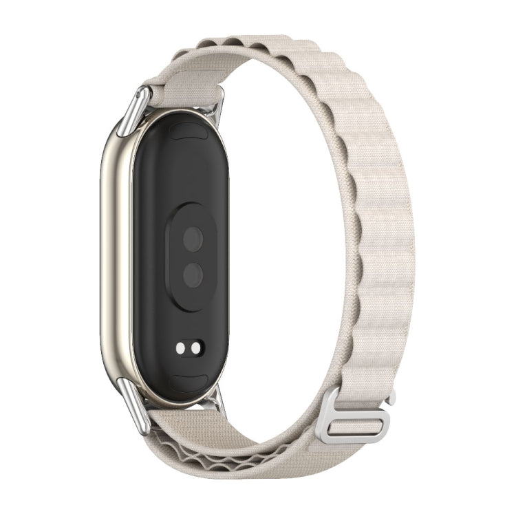 For Xiaomi Smart Band 10 / 9 / 8 Mijobs Nylon Breathable Watch Band(Grey Silver)