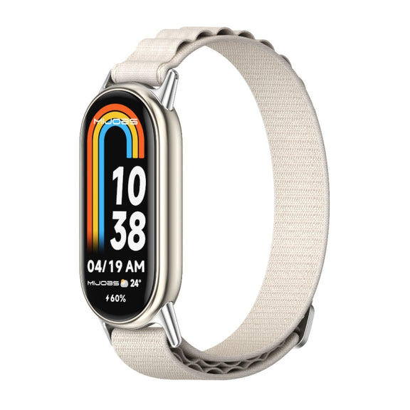 For Xiaomi Smart Band 10 / 9 / 8 Mijobs Nylon Breathable Watch Band(Grey Silver)