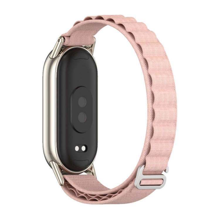 For Xiaomi Mi Band 8 / 9 / 9 NFC Mijobs Nylon Breathable Watch Band(Pink Light Gold)