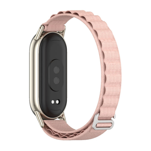 For Xiaomi Mi Band 8 / 9 / 9 NFC Mijobs Nylon Breathable Watch Band(Pink Light Gold)