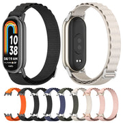 For Xiaomi Mi Band 8 / 9 / 9 NFC Mijobs Nylon Breathable Watch Band(Black Silver)