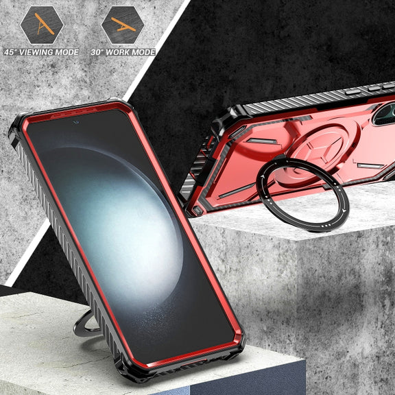 For Samsung Galaxy S21+ 5G Armor Series Holder Phone Case(Red)