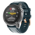 For Garmin Fenix 7S / 6S Pro / 5S Plus 20mm Rose Gold Buckle Silicone Watch Band(Navy Blue) - Watch Bands by PMC TechLife | Online Shopping South Africa | PMC TechLife