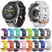 For Garmin Fenix 7S / 6S Pro / 5S Plus 20mm Rose Gold Buckle Silicone Watch Band(Red)
