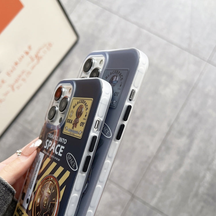 For iPhone 14 Dual-side IMD Astronaut Frosted Phone Case(Blue Grey)