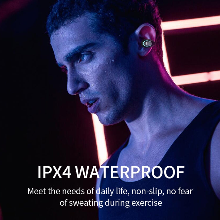 YX08 Ultra-light Ear-hook Stereo Wireless V5.0 Bluetooth Earphones(Black)