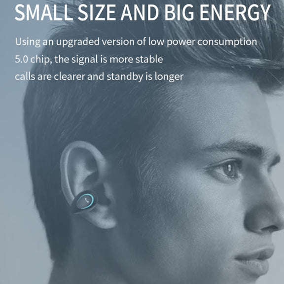 YX08 Ultra-light Ear-hook Stereo Wireless V5.0 Bluetooth Earphones(Black)