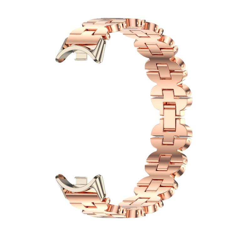 For Xiaomi Smart Band 10 / 9 / 8 Mijobs Bone Chain Stainless Steel Watch Band(Rose Gold+Light Gold)