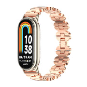 For Xiaomi Smart Band 10 / 9 / 8 Mijobs Bone Chain Stainless Steel Watch Band(Rose Gold+Light Gold)
