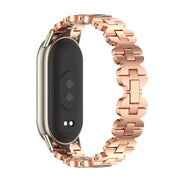 For Xiaomi Smart Band 10 / 9 / 8 Mijobs Bone Chain Stainless Steel Watch Band(Rose Gold+Light Gold)