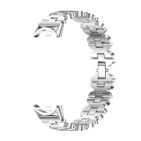 For Xiaomi Mi Band 8 / 9 / 9 NFC Mijobs Bone Chain Stainless Steel Watch Band(Silver)