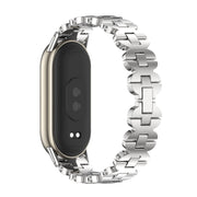 For Xiaomi Mi Band 8 / 9 / 9 NFC Mijobs Bone Chain Stainless Steel Watch Band(Silver)