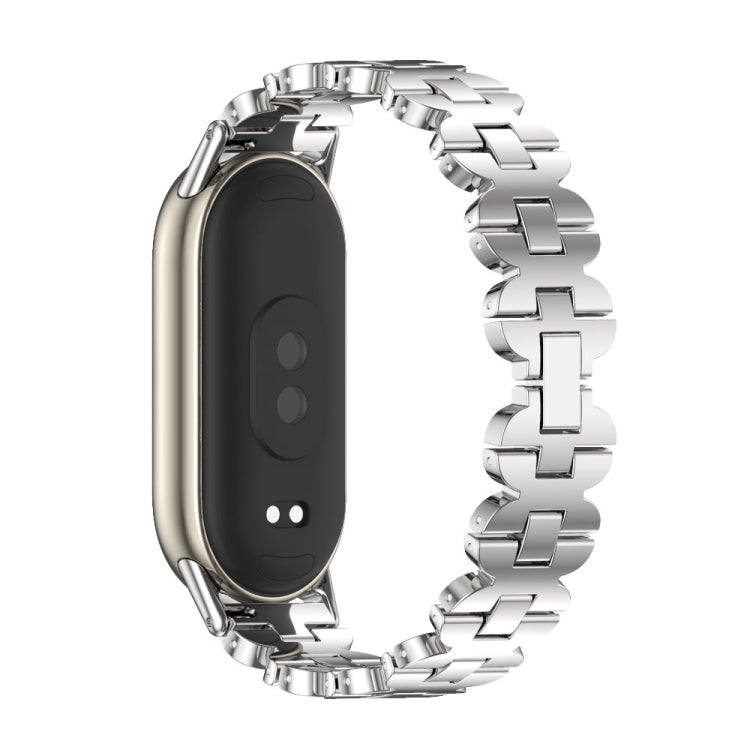 For Xiaomi Mi Band 8 / 9 / 9 NFC Mijobs Bone Chain Stainless Steel Watch Band(Silver)
