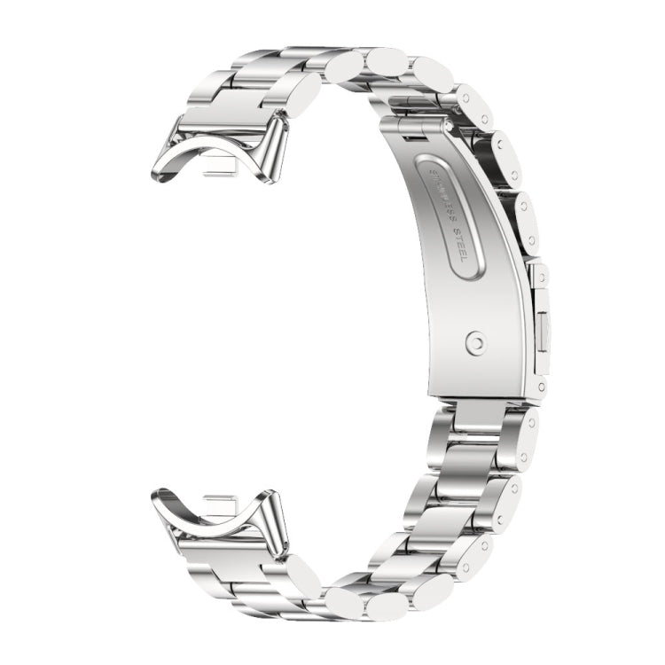 For Xiaomi Smart Band 10 / 9 / 8 Mijobs Three Bead Stainless Steel Watch Band(Silver)