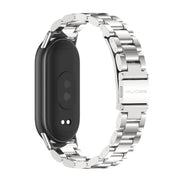 For Xiaomi Smart Band 10 / 9 / 8 Mijobs Three Bead Stainless Steel Watch Band(Silver)
