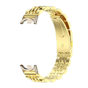 For Xiaomi Mi Band 8 / 9 / 9 NFC Mijobs Seven Bead Stainless Steel Watch Band(Gold+Light Gold)
