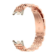 For Xiaomi Mi Band 8 / 9 / 9 NFC Mijobs Seven Bead Stainless Steel Watch Band(Rose Gold+Light Gold)