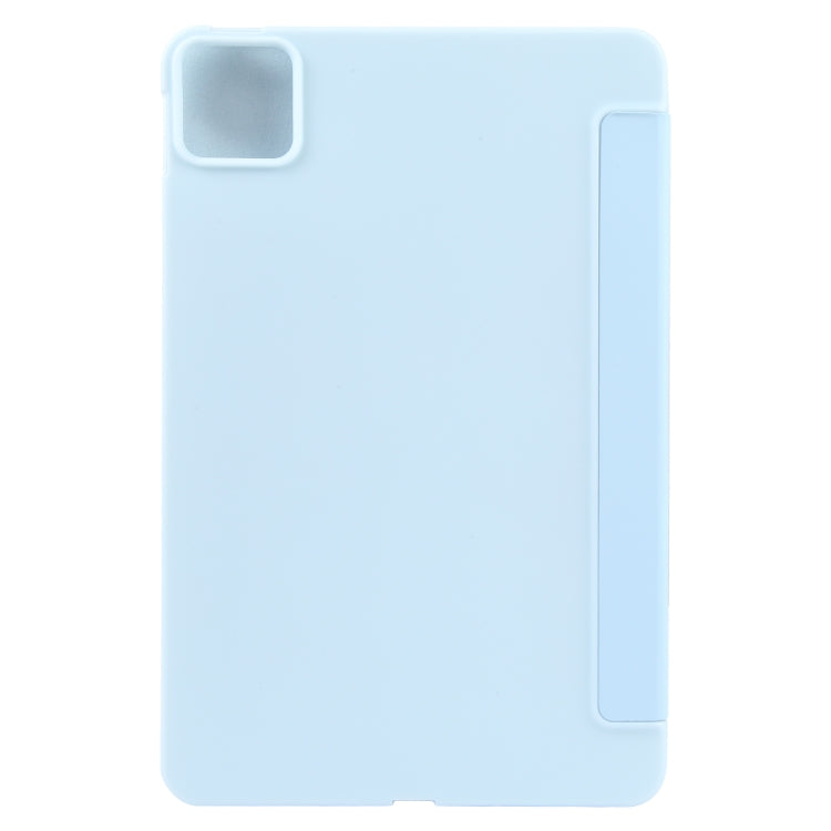 For Xiaomi Pad 6 / Pad 6 Pro Three-fold Holder Flip Tablet Leather Case(Sky Blue)