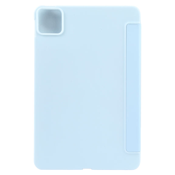For Xiaomi Pad 6 / Pad 6 Pro Three-fold Holder Flip Tablet Leather Case(Sky Blue)