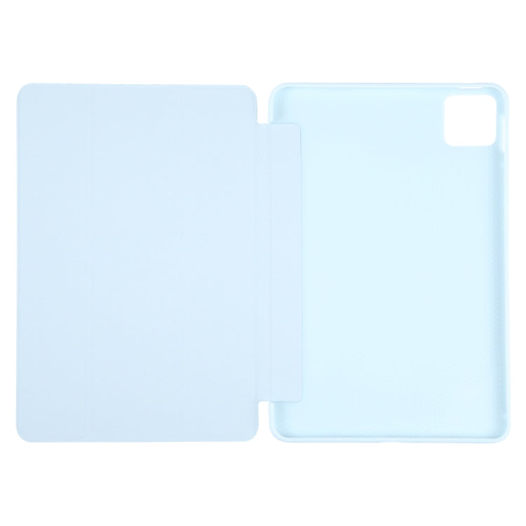 For Xiaomi Pad 6 / Pad 6 Pro Three-fold Holder Flip Tablet Leather Case(Sky Blue)