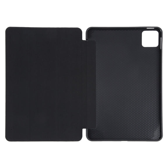 For Xiaomi Pad 6 / Pad 6 Pro Three-fold Holder Flip Tablet Leather Case(Black)