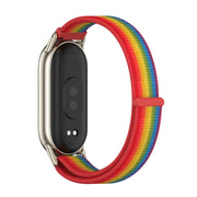 For Xiaomi Mi Band 8 / 9 / 9 NFC Mijobs Breathable Nylon Loop Watch Band(Rainbow Light Gold)