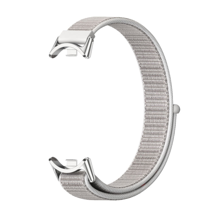 For Xiaomi Mi Band 8 / 9 / 9 NFC Mijobs Breathable Nylon Loop Watch Band(Sea Shell Silver)