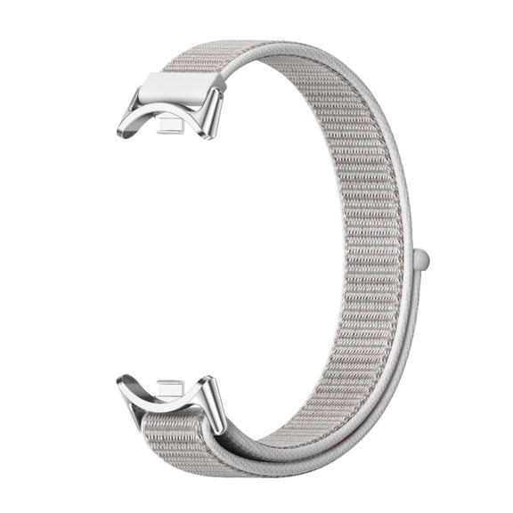 For Xiaomi Mi Band 8 / 9 / 9 NFC Mijobs Breathable Nylon Loop Watch Band(Sea Shell Silver)
