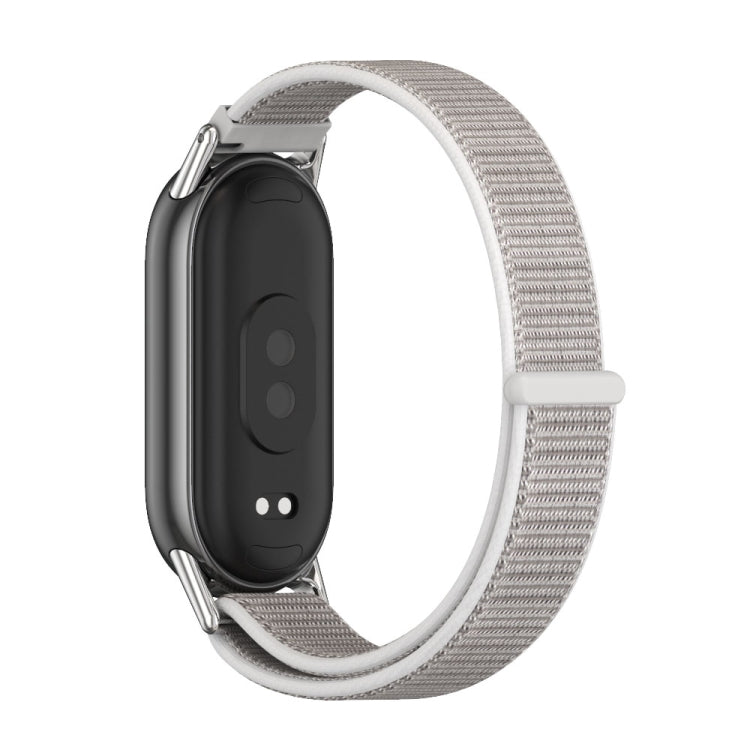For Xiaomi Mi Band 8 / 9 / 9 NFC Mijobs Breathable Nylon Loop Watch Band(Sea Shell Silver)