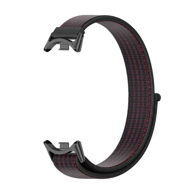 For Xiaomi Smart Band 10 / 9 / 8 Mijobs Breathable Nylon Loop Watch Band(Black Red)